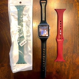 Series 1 Apple Watch Silver with 3 color bands